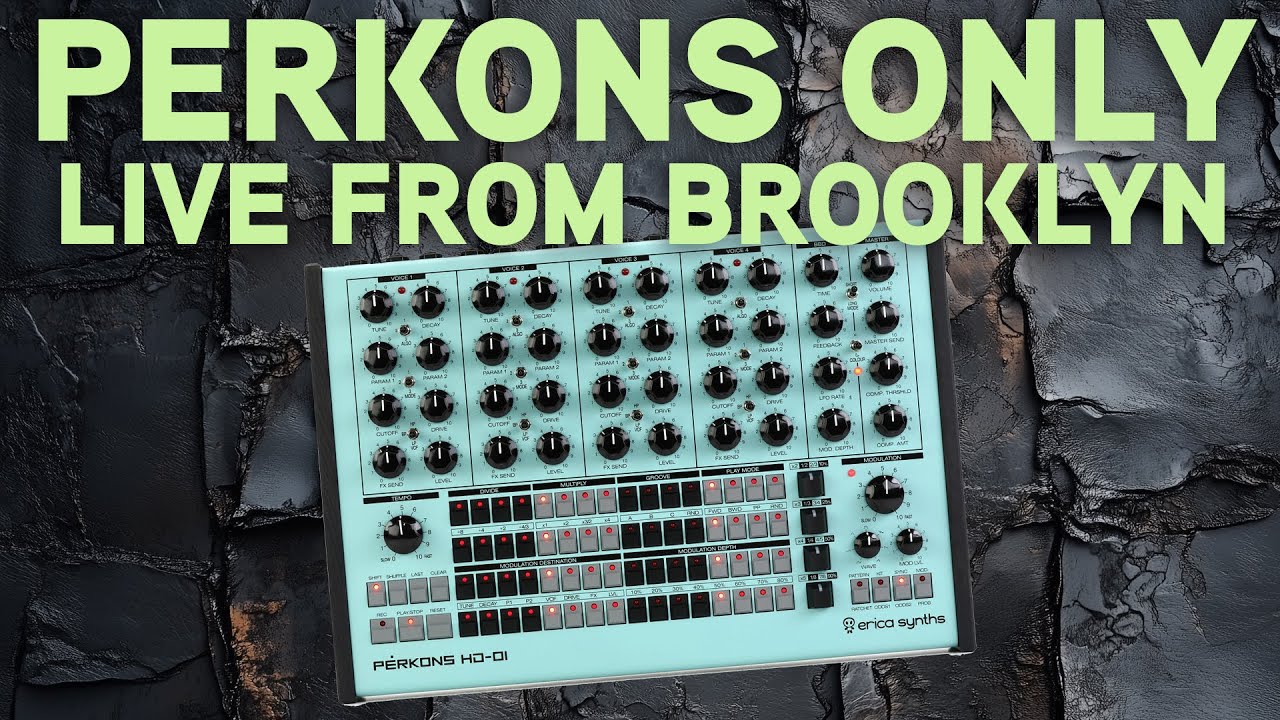 Perkons Only Live from Brooklyn graphic with a synthesizer module